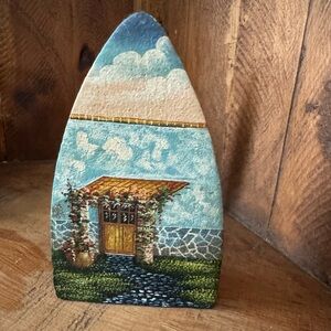 Black Cast Iron Antique Vintage w/ Hand Painted Art Spain